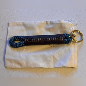 Wildwood Oyster Co. Leather Keychain in Seaside Teal